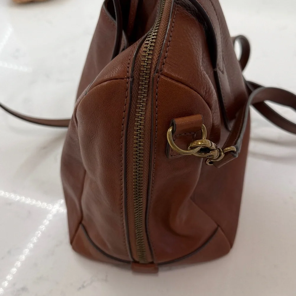 Fossil Chestnut Leather Satchel - Picture 6 of 8